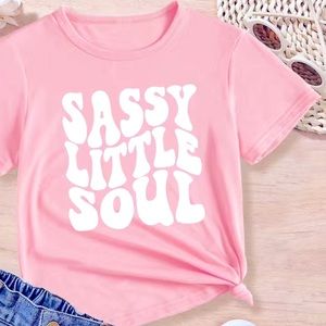 - Girls round neck sassy little soul t shirt. New 4/5 youth .